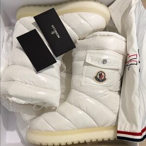 Moncler Cream Puffer Boots